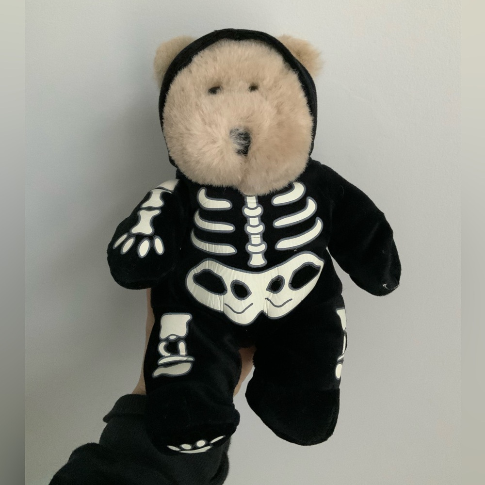 STARBUCKS 1999 8" Plush Bearista Bear Skeleton Glow In The Dark Costume 7th Ed
